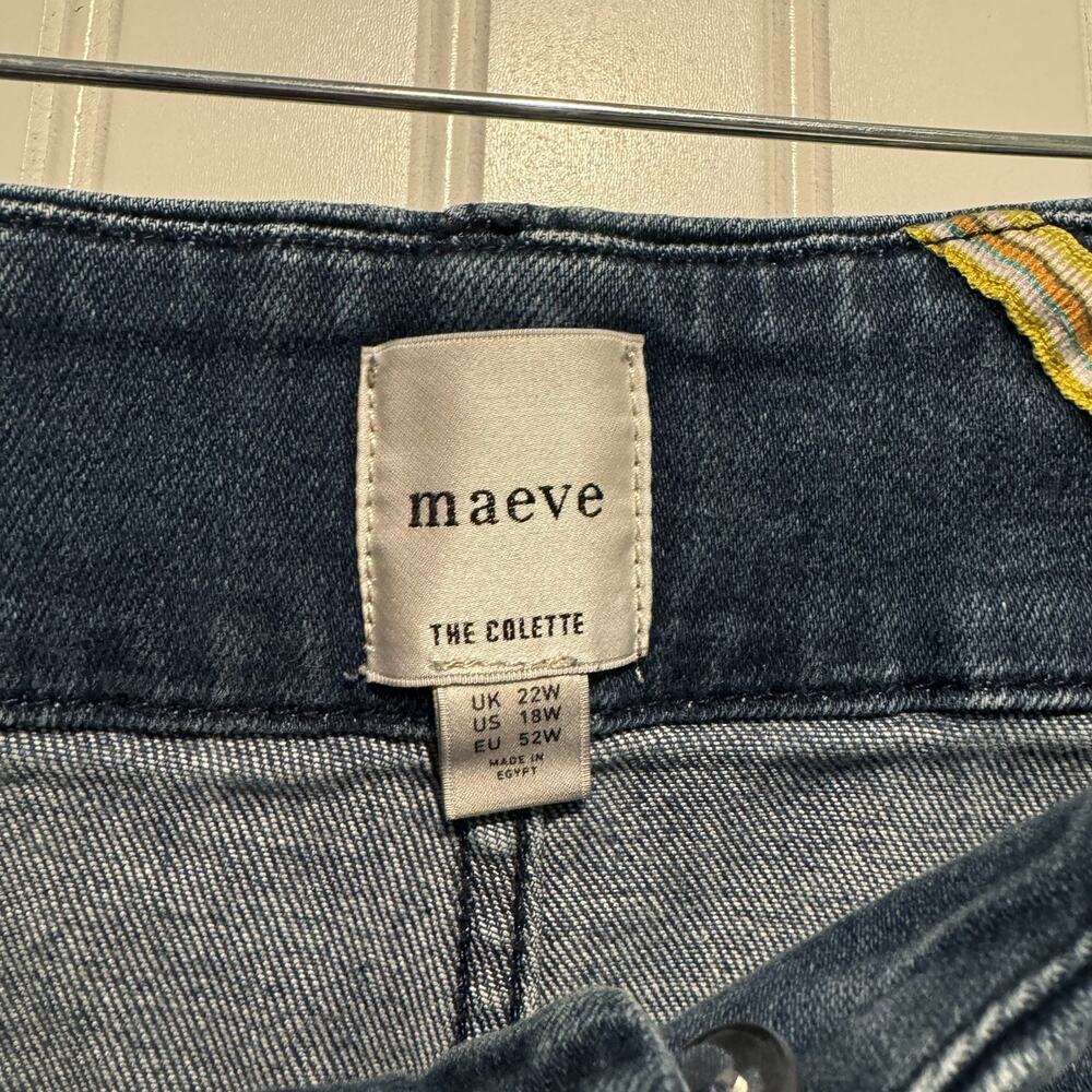 Anthropologie Maeve Collette Wide Leg Crop Leg Jeans Plus Size 18W - Picture 4 of 6